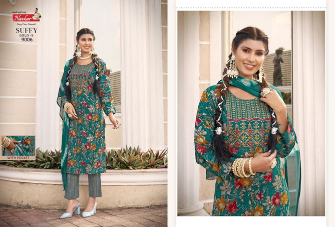 Suffy Gold 9 By Navkar Rayon Foil Printed Kurti With Bottom Dupatta Wholesale Price In Surat
